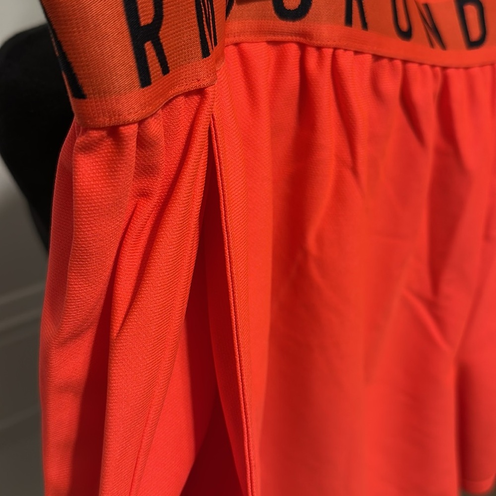 Under Armour Women's Orange Shorts with side pockets - Picture 3 of 7